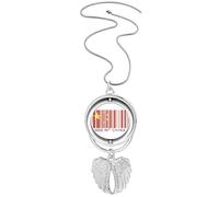 China Bar Code National Chinese Pendant Angel Wings Rotating Necklace Jewelry
