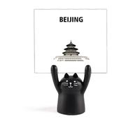 China Beijing Temple Heaven Sacred Memo Holder Cartoon Black Cat Stand Decoration