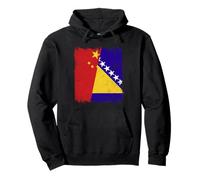 China Bosnia And Herzegovina Half Flag Pullover Hoodie