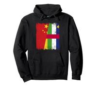 China Central African Republic Half Flag Chinese CAR Roots Pullover Hoodie