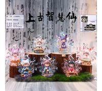 China-Chic Ancient Wisdom Immortal Nine Tailed Fox Blind Box Mysterious Box Chaozhou Play Figure Table Decoration Surprise Gift Random 1 pc