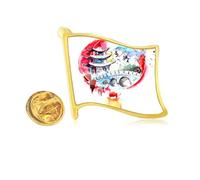 china chinese bridge drawing Golden Metal Flag Lapel Pin Badge