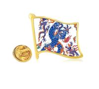China Chinese Dragon Cloud Pattern Golden Metal Flag Lapel Pin Badge
