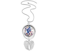 China Chinese Dragon Cloud Pattern Pendant Angel Wings Rotating Necklace Jewelry