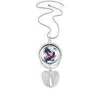 China Chinese Dragon Cloud Pattern Pendant Angel Wings Rotating Necklace Jewelry
