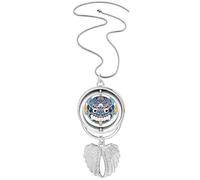 China Chinese Dragon Head Traditional Pattern Pendant Angel Wings Rotating Necklace Jewelry
