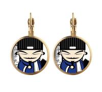 China Chinese Masterpiece Drawing Gold Clip On Drop Earrings Non Piercing Dangle Jewelry