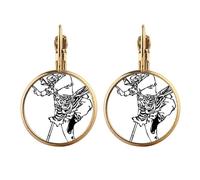 China Chinese Masterpiece Pilgrimage Drawing Gold Clip On Drop Earrings Non Piercing Dangle Jewelry