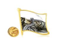 China Chinese The Great Wall Pattern Golden Metal Flag Lapel Pin Badge