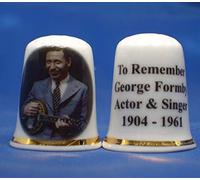 China Collectible Thimble - George Formby Actor & Singer - Gift Boxed