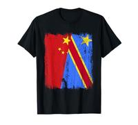 China Congo Half Flag Chinese Congolese Pride Jersey T-Shirt