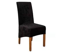 china Crushed Velvet Dining Chair Covers Stretchable Christmas Slipcover Decor (black)