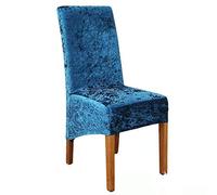 china Crushed Velvet Dining Chair Covers Stretchable Christmas Slipcover Decor (teal blue)