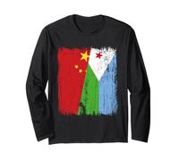 China Djibouti Half Flag Chinese Djiboutian Pride Jersey Long Sleeve T-Shirt
