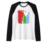 China Djibouti Half Flag Chinese Djiboutian Pride Jersey Raglan Baseball Tee