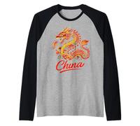 China Dragon Chinese Travel Souvenir Raglan Baseball Tee