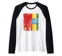 China Ethiopia Half Flag Chinese Ethiopian Roots Raglan Baseball Tee