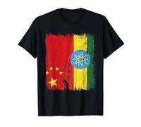 China Ethiopia Half Flag Chinese Ethiopian Roots T-Shirt
