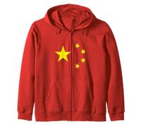 China Flag Chinese National Symbol Graphic Design Zip Hoodie