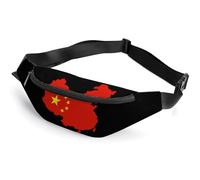 China Flag Map Printed Crossbody Fanny Pack Fashion Waist Bag with Adjustable Strap for Men Women