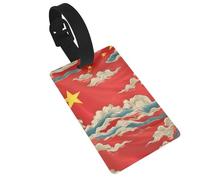 China Flag Print Luggage Tags Quick Install Airplane Travel Essentials for Suitcases Durable PVC Bag Tag