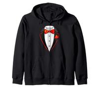 China Flag Theme Tuxedo Zip Hoodie
