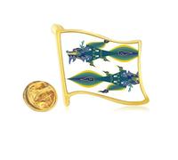 China France Eiffel Tower China Dragon Golden Metal Flag Lapel Pin Badge