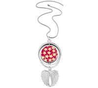 China Glory Pattern Pendant Angel Wings Rotating Necklace Jewelry