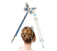China Hairpin - Tassel Coil Hairpin | Firm Hold Asian Hairstick | Chinese Butterfly Hairpin | Butterfly Hairpin National Trend Chinese High Quality Hairpin | Elegant Plate Hair Fork Fashion for Women