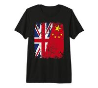 China Half Britain UK Friendship Flag Chinese Premium T-Shirt
