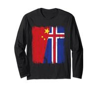 China Iceland Half Flag Chinese Icelandic Jersey Long Sleeve T-Shirt