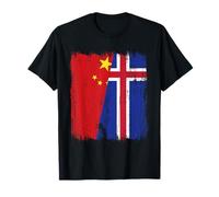 China Iceland Half Flag Chinese Icelandic Jersey T-Shirt