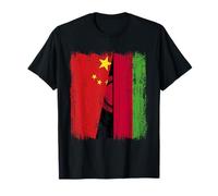 China Malawi Half Flag Chinese Malawian Jersey T-Shirt