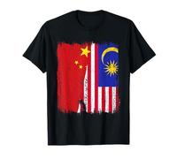 China Malaysia Half Flag Chinese Malaysian Heritage Jersey T-Shirt