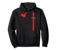 China Map and Flag Patriotic Travel Graphic Pullover Hoodie