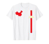 China Map and Flag Patriotic Travel Graphic Value Graphic T-Shirt, Men, White, S