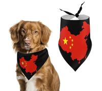 China Map Flag Funny Dog Bandana Cats Puppies Triangle Scarf for Small Medium Large Pet