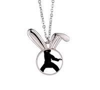China Martial Art Shaolin Kung Fu Pattern Rabbit Necklace Pendant Bunny Animal Jewelry Gift