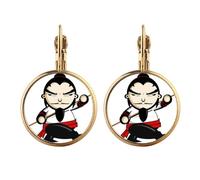 China Masterpiece The Outlaws of Marsh Gold Clip On Drop Earrings Non Piercing Dangle Jewelry