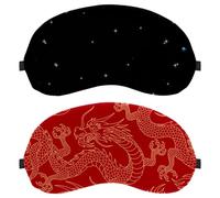 China Myth Golden Dragon Red 2-Pack Light-Blocking, Soft, Breathable Sleeping Masks Blindfold Sleep Masks