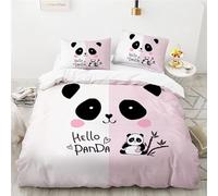 China National Treasure Print Bedding Set 3-piece Set, Pink Cartoon Panda Girl Bedroom Decoration, Panda Quilt Cover