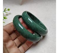 China Natural Dark Green Hand Carved Wide Jade Bracelet Fashion Boutique Jewelry Men's And Women's Jade Bracelet Gift (Gem Color : 58-60)