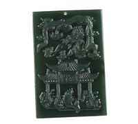 China Natural Hetian Green Jade Nephrite Carved Fengshui Zodiac Dragon Beast Pendant Amulet
