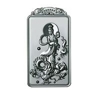 China Natural Hetian Green Jade Nephrite Carved Kwan Yin Goddess Pendant Amulet (Dragon Kwan Yin Goddess 1#)