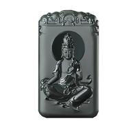 China Natural Hetian Green Jade Nephrite Carved Kwan Yin Goddess Pendant Amulet (Green Tara Goddess)