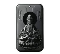 China Natural Hetian Green Jade Nephrite Carved Kwan Yin Goddess Pendant Amulet (Kwan Yin Godess Lotus 1#)