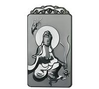 China Natural Hetian Green Jade Nephrite Carved Kwan Yin Goddess Pendant Amulet (Kwan Yin Godess Lotus)