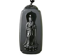 China Natural Hetian Green Jade Nephrite Carved Kwan Yin Goddess Pendant Amulet (Mercy Kwan Yin Goddess 2#)