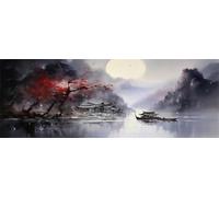 China Paint by Numbers for Adults Beginners, 22x65 Inch Large Paint by Numbers Landscape, Easy DIY Acrylic Oil Painting by Numbers for All Ages Crafts for Home Wall Decor Gift (Without Frame)-H997