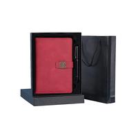 (china red) Business Notebookleather Journalchinese Style Father's Day Gift Graduation Gift